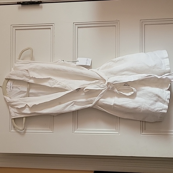 Bella Dahl White Sleeveless Linen Mini Dress / Blazer Dress Sz Medium - Picture 11 of 13